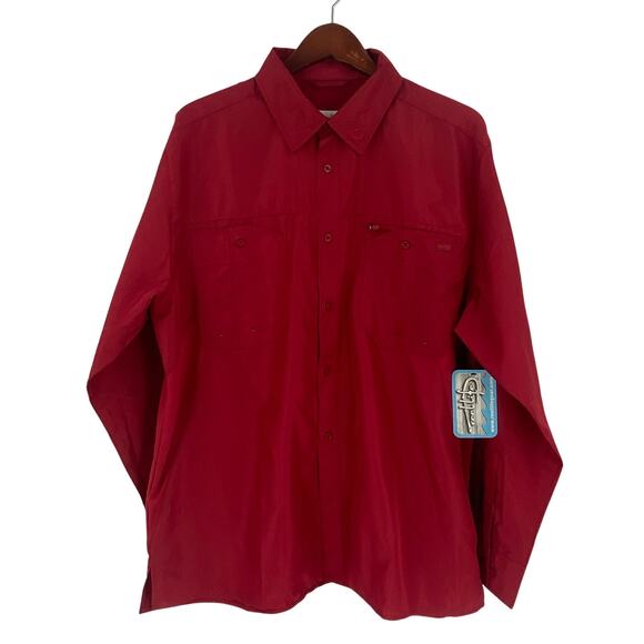 The Reellife dark red fishing shirt long sleeve mens XL NWT - Picture 1 of 9